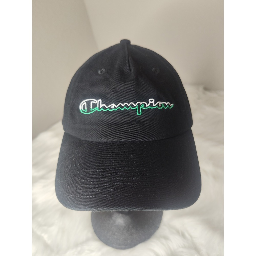 Champion Unisex Black White Embroidery Logo Capital Flexfit Baseball Hat Dad Cap